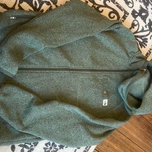 Men’s North Face Olive Green Zip up sweater jacket size medium